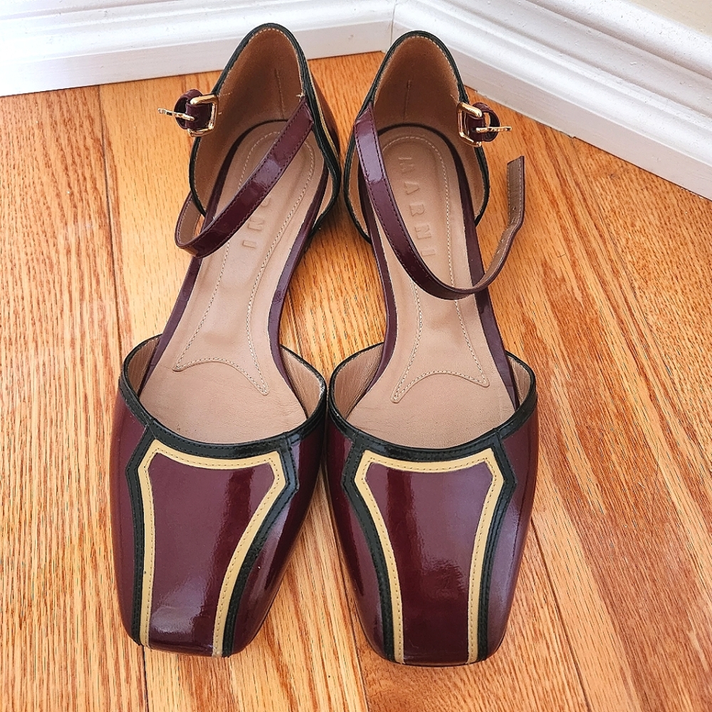 Marni Mary jane flats, IT38/US8, worn twice